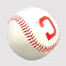 partido de la liga oficial logotipo personalizado pelotas de béisbol de piel ponderadas pelotas blancas a granel PVC pelota de béisbol de entrenamiento de cuero PU